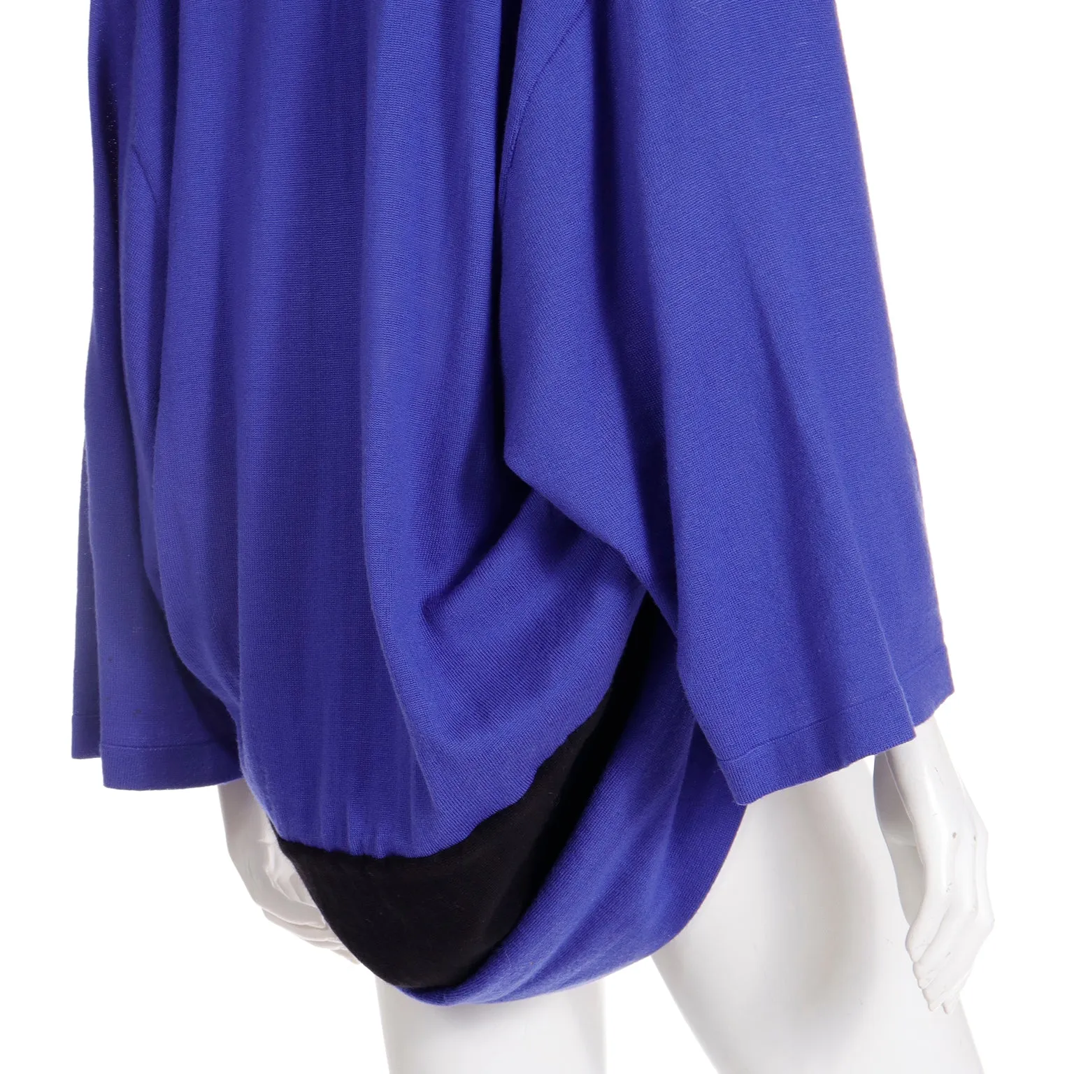 1990s Gianfranco Ferre Purple & Black Draped Wrap Sweater Top