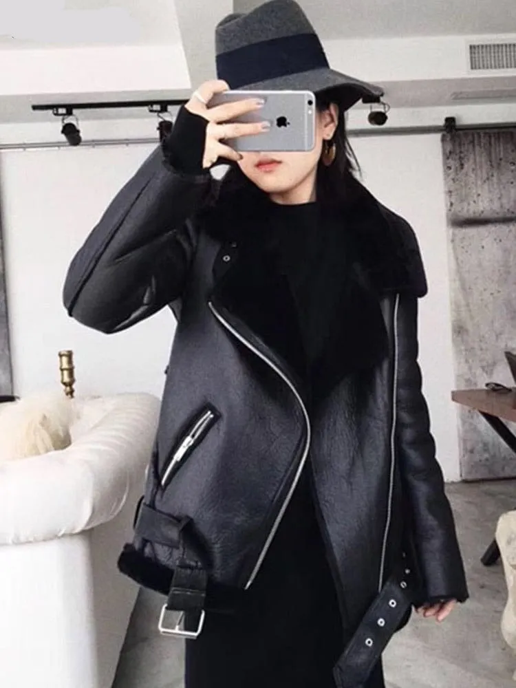 2023 Turn Down Collar Zipper Chic Jacket