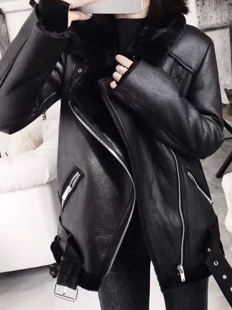 2023 Turn Down Collar Zipper Chic Jacket