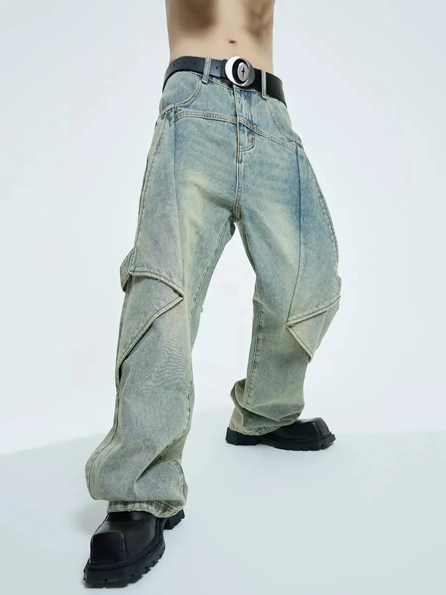 【23s September.】High Street Yellow Mud Washed Jeans