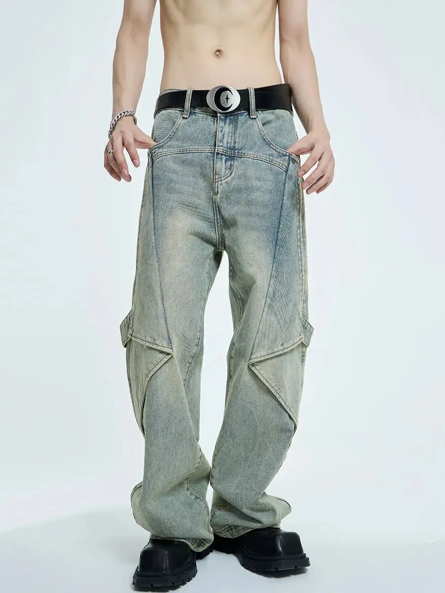 【23s September.】High Street Yellow Mud Washed Jeans