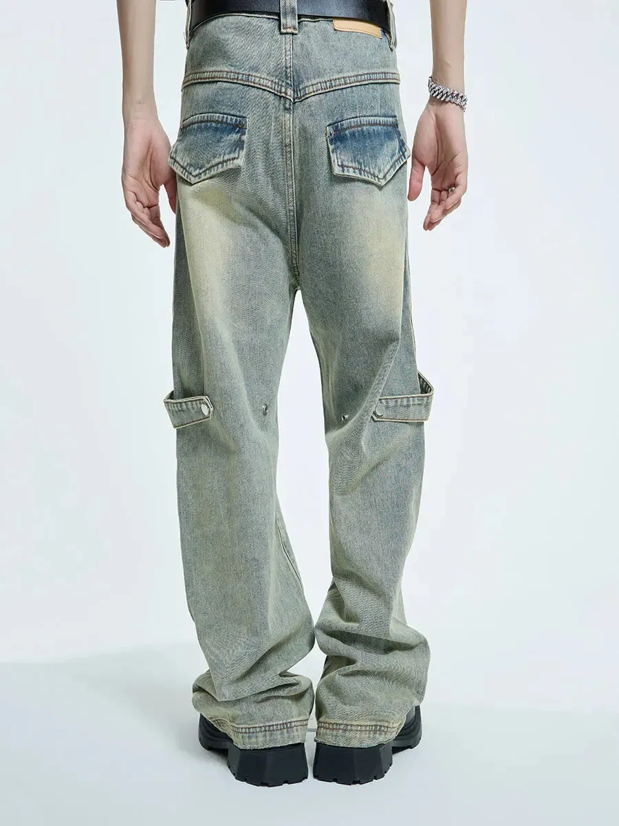 【23s September.】High Street Yellow Mud Washed Jeans