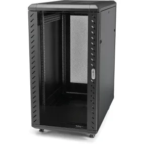 32U 19" Server Rack Cabinet, Adjustable Depth 6-32 inch, Flat Pack, Lockable 4-Post Network/Data Rack Enclosure with Casters