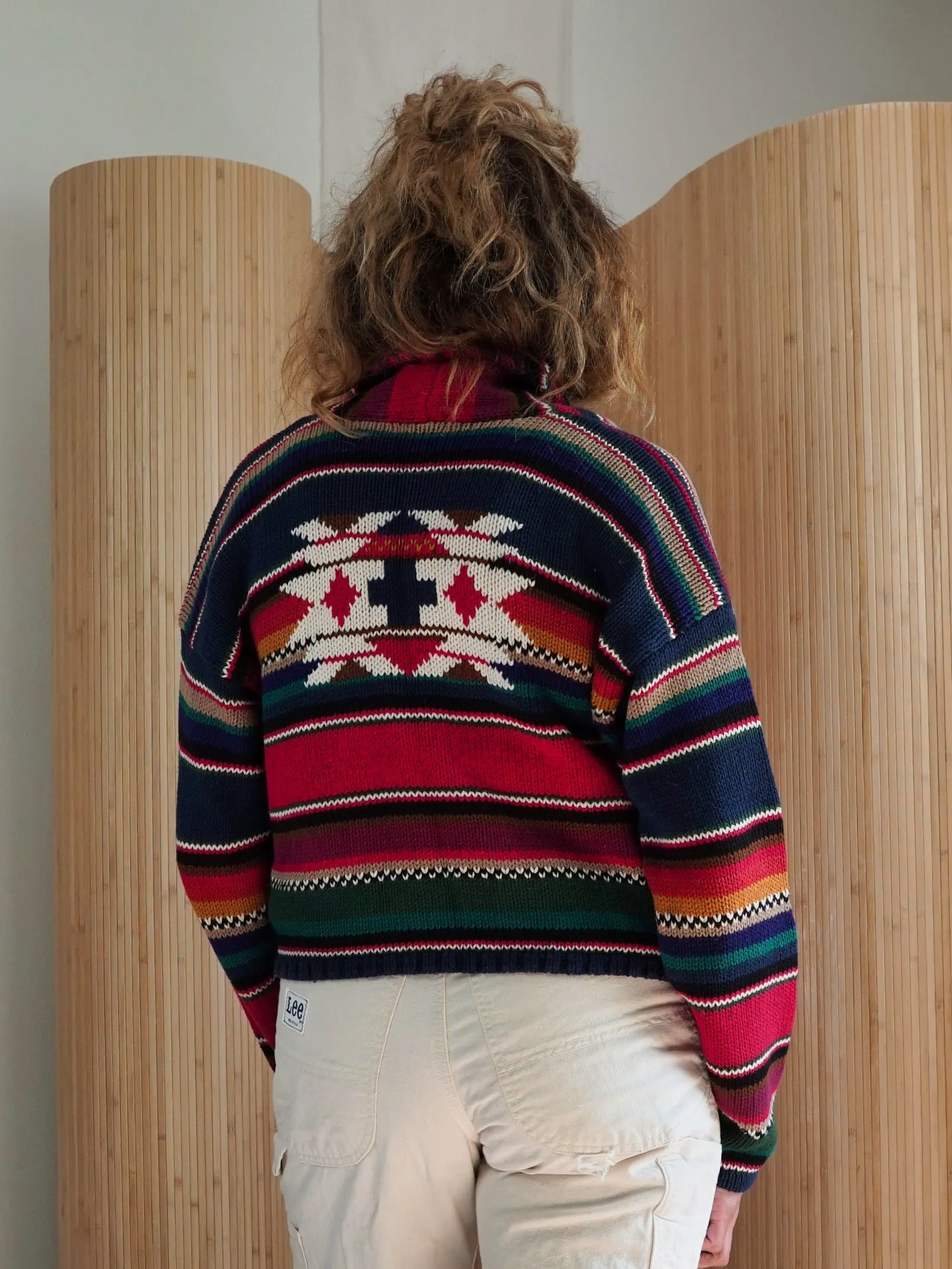 80's Serape Southwestern Cardigan Sweater