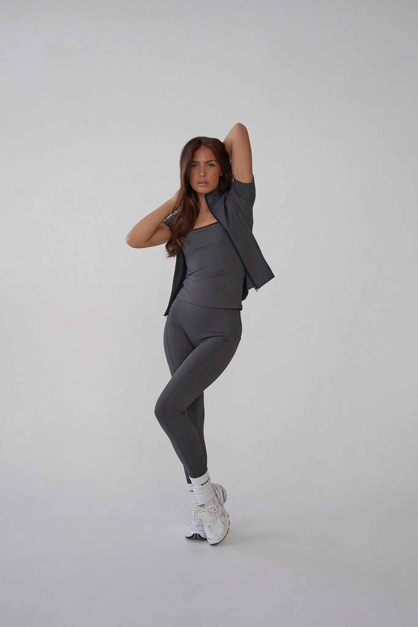 Active Short Sleeve Blouse - Slate Grey