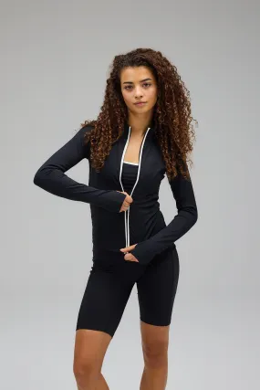 Active Zip Blouse - Black