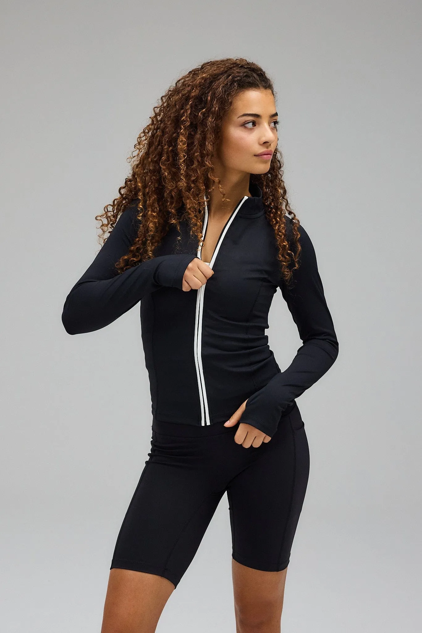 Active Zip Blouse - Black