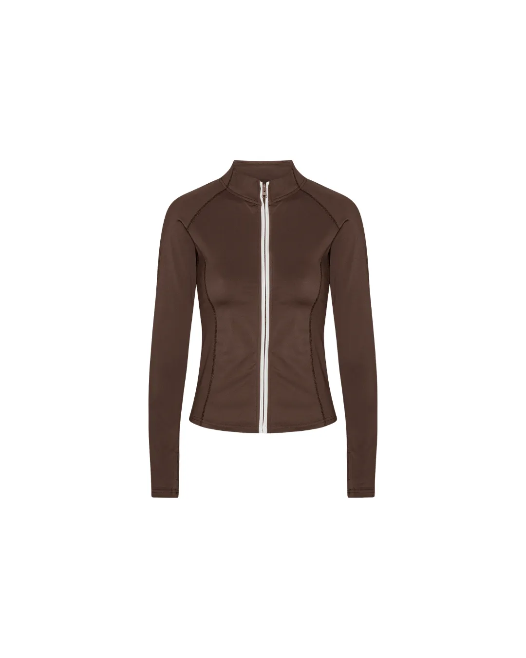 Active Zip Blouse - Pecan Brown