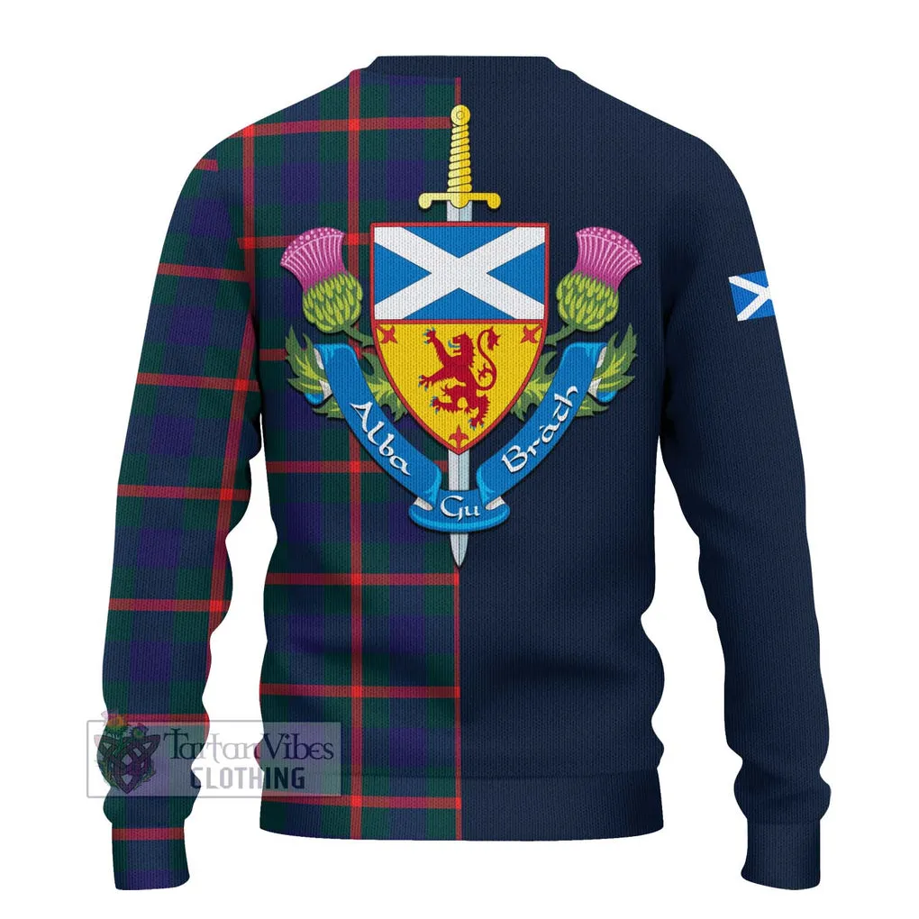 Agnew Tartan Ugly Sweater with Scottish Lion Royal Arm Half Style