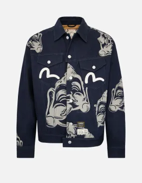 Allover Godhead Print Denim Jacket