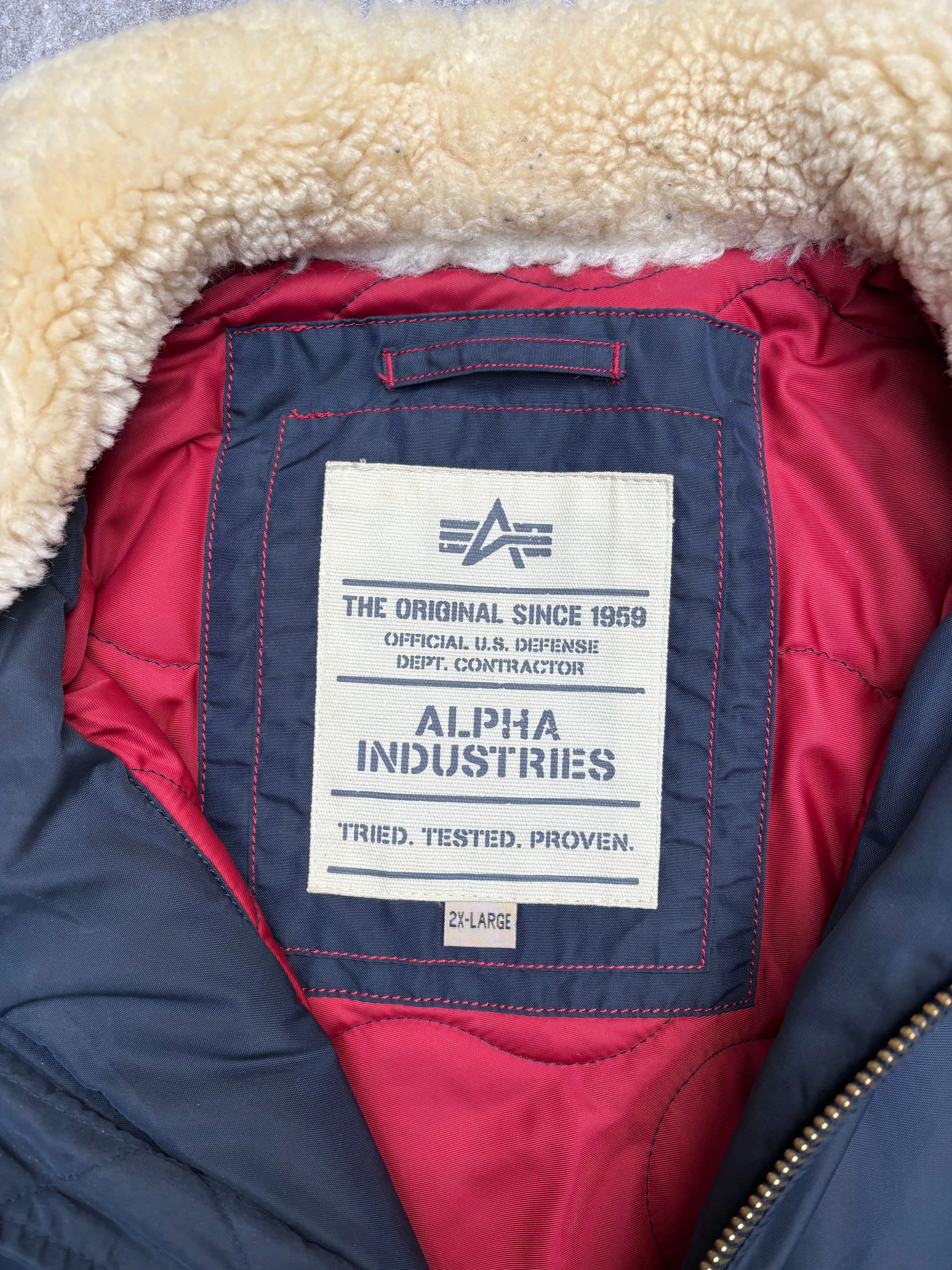 Alpha Industries Faux Shearling Collar Bomber Jacket