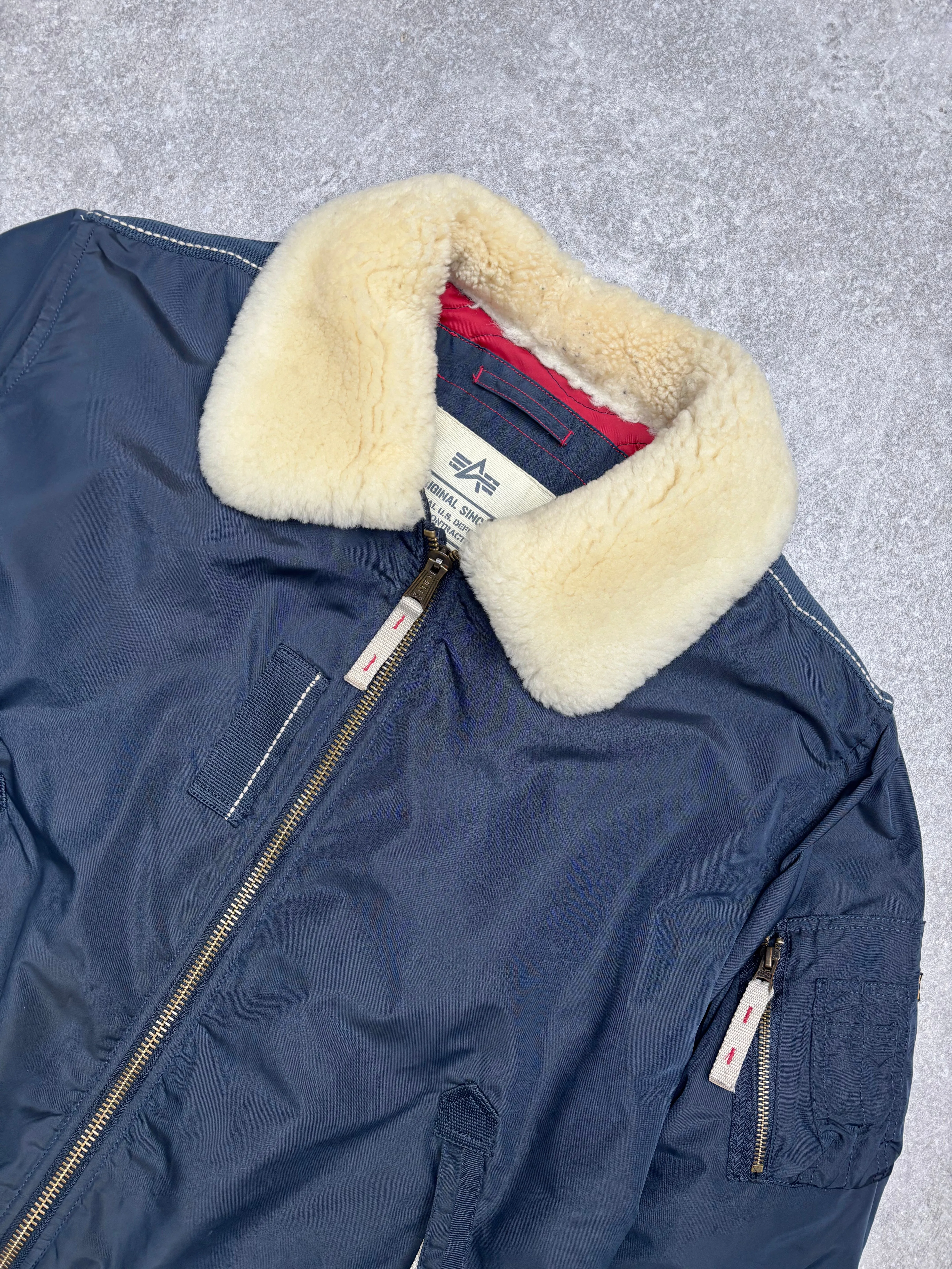 Alpha Industries Faux Shearling Collar Bomber Jacket