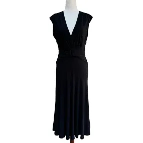 Anne Klein Womens Black Sleeveless Deep V-Neck Full Skirt Belted Formal Dress 4