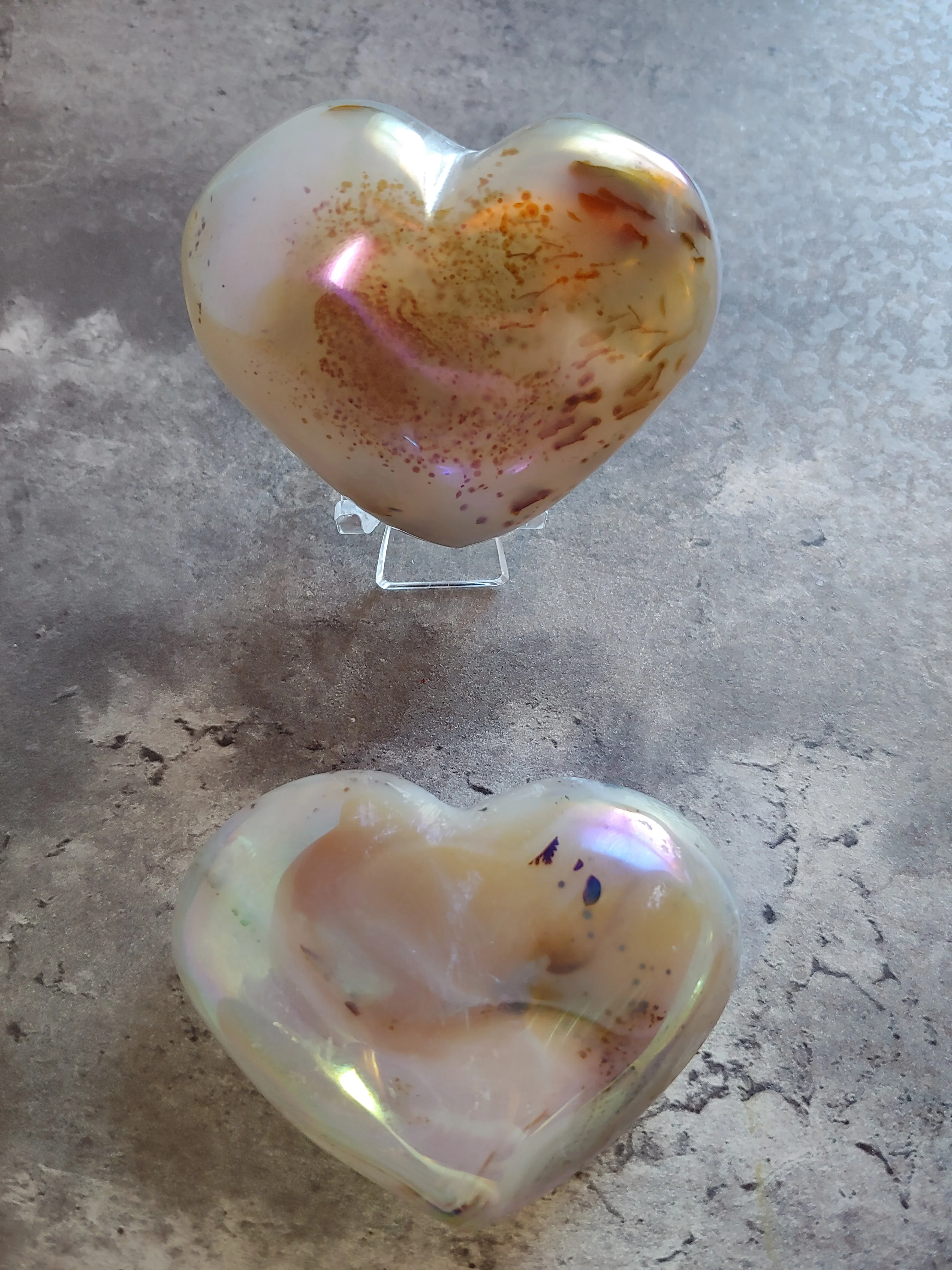 Aura Agate Hearts