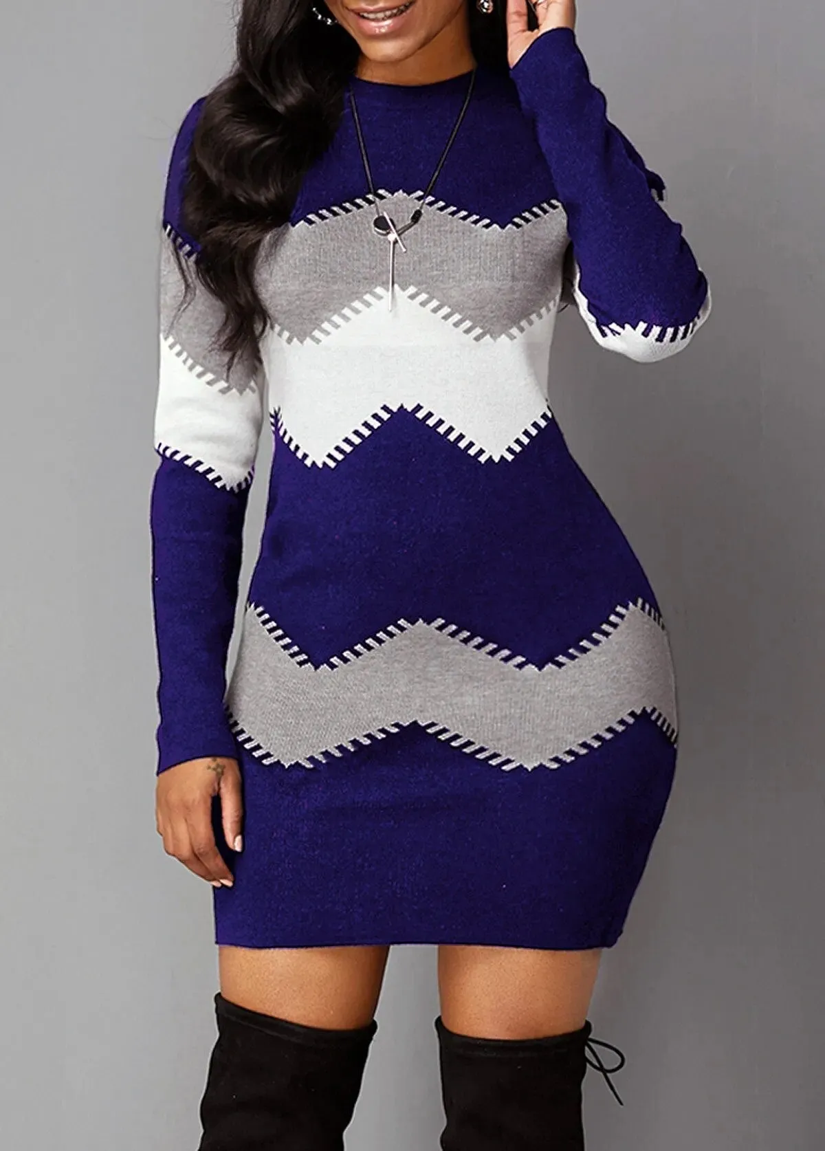 Autumn Winter Ladies Long Sleeve sweater dress*