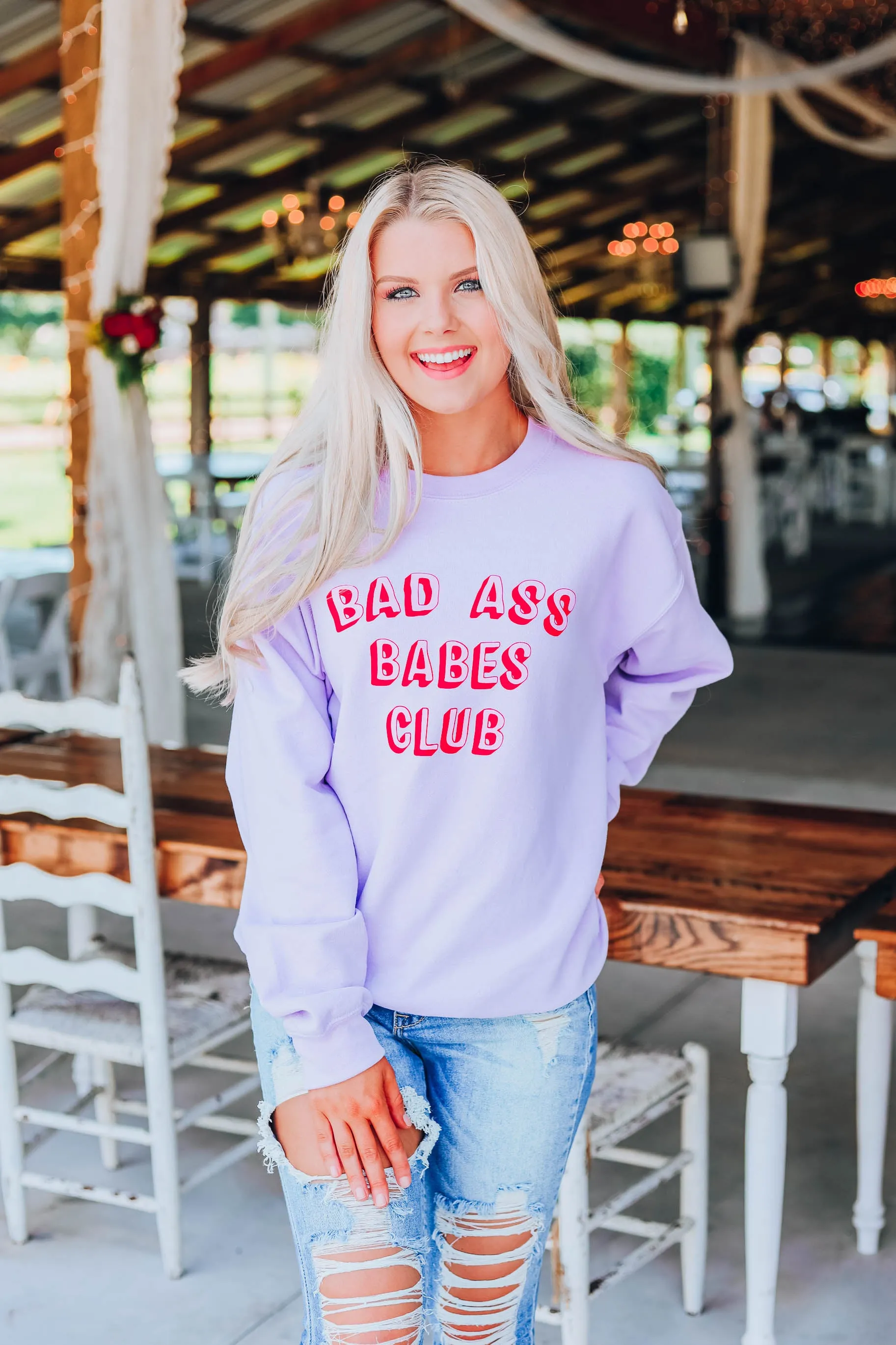 Bad Ass Babes Club Sweatshirt - Lavender