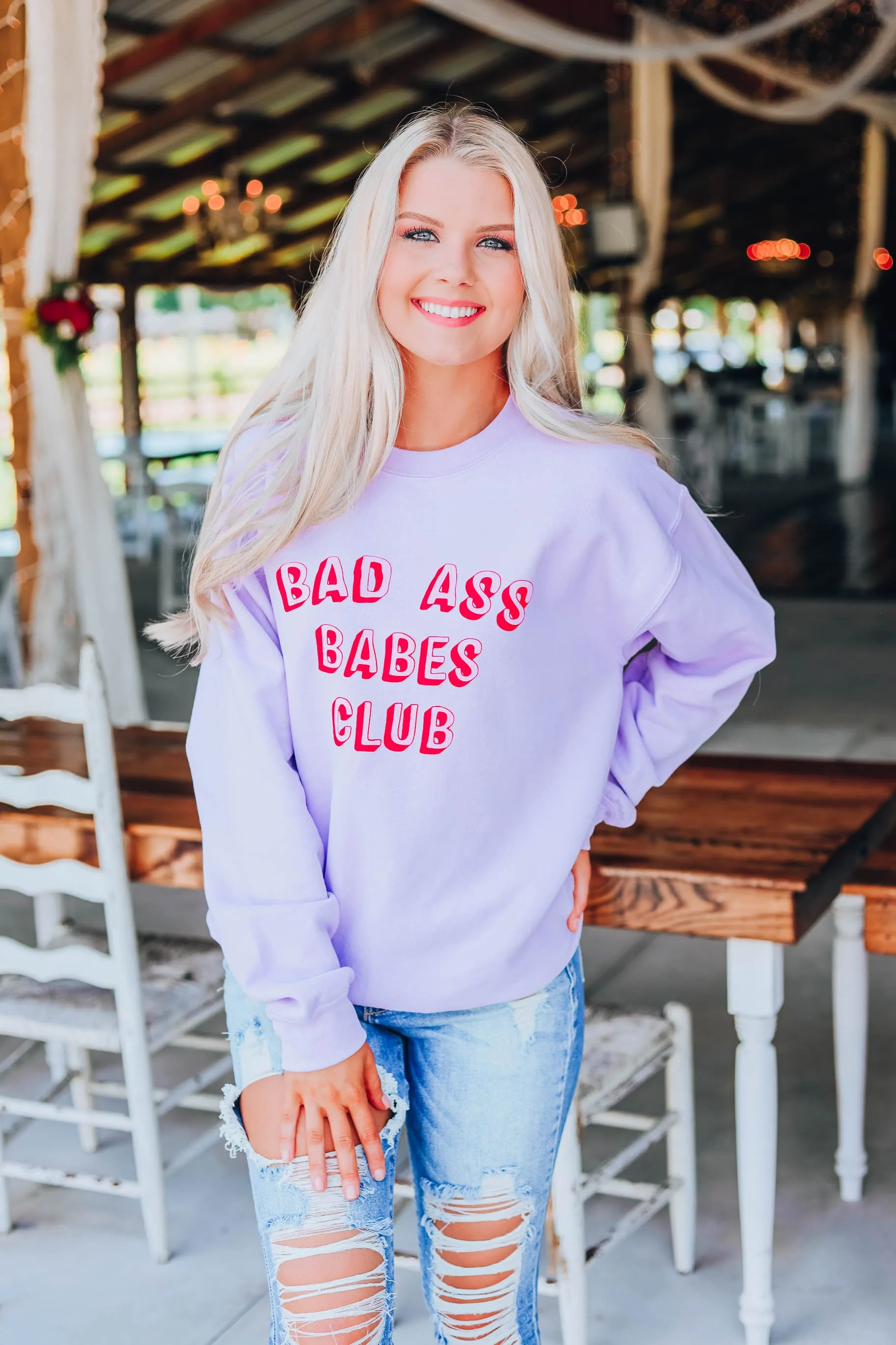 Bad Ass Babes Club Sweatshirt - Lavender