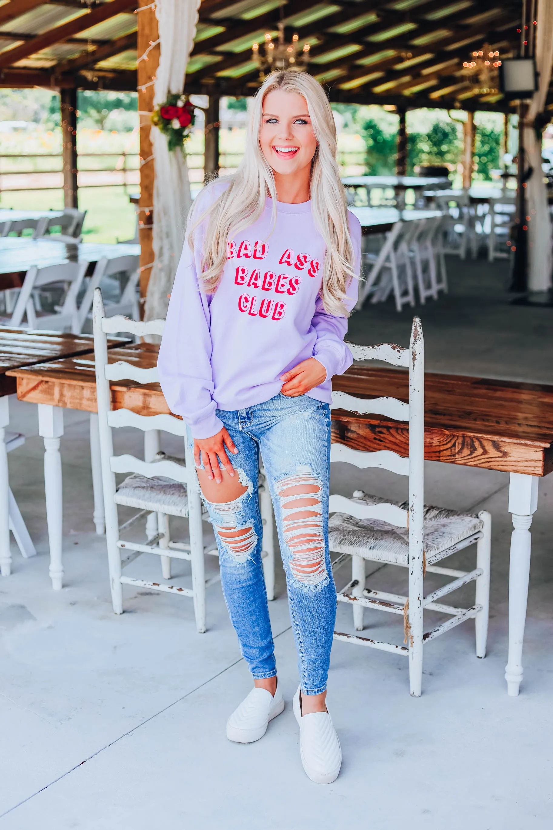 Bad Ass Babes Club Sweatshirt - Lavender