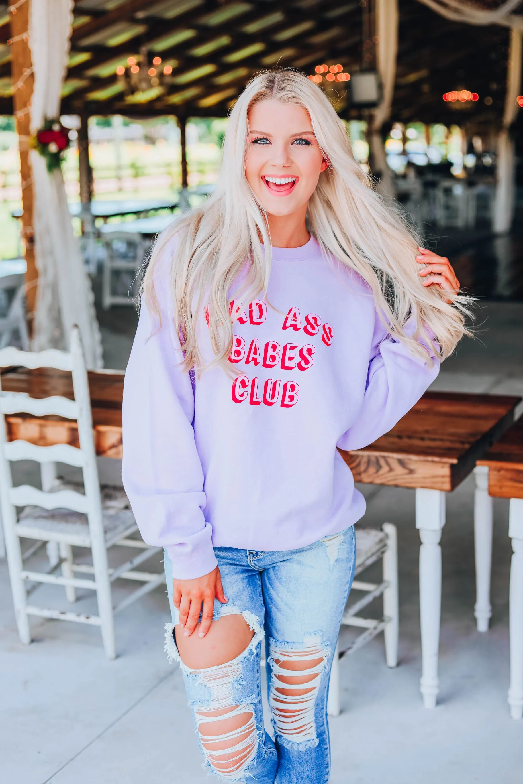 Bad Ass Babes Club Sweatshirt - Lavender