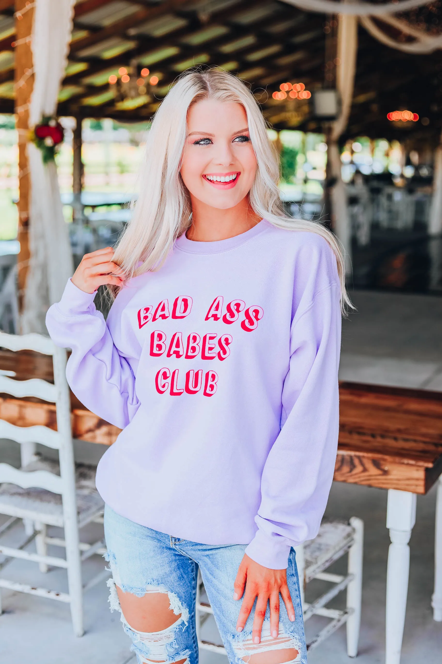 Bad Ass Babes Club Sweatshirt - Lavender