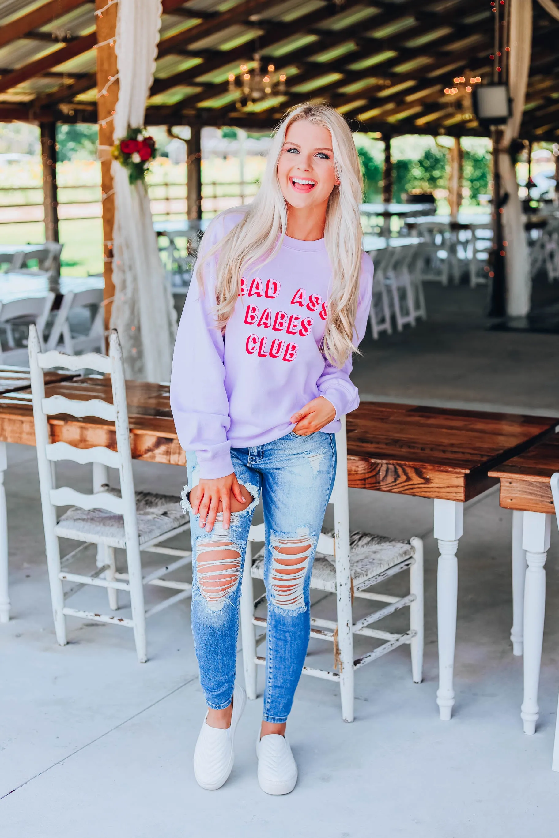 Bad Ass Babes Club Sweatshirt - Lavender