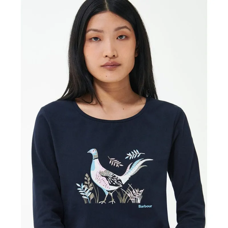 Barbour Homeswood Ladies Long Sleeve Tee - Navy Pheasant