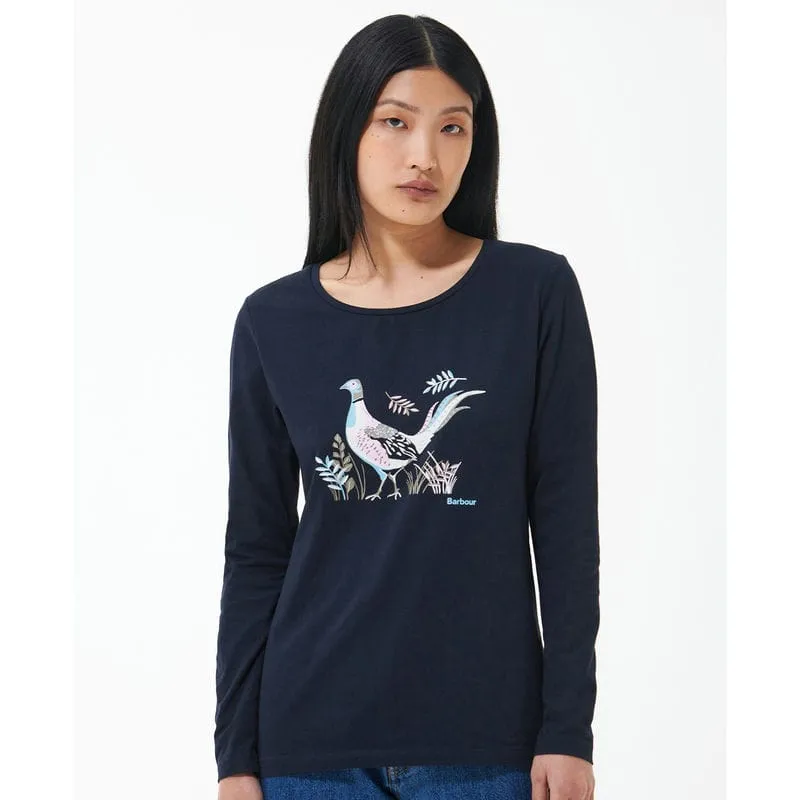 Barbour Homeswood Ladies Long Sleeve Tee - Navy Pheasant