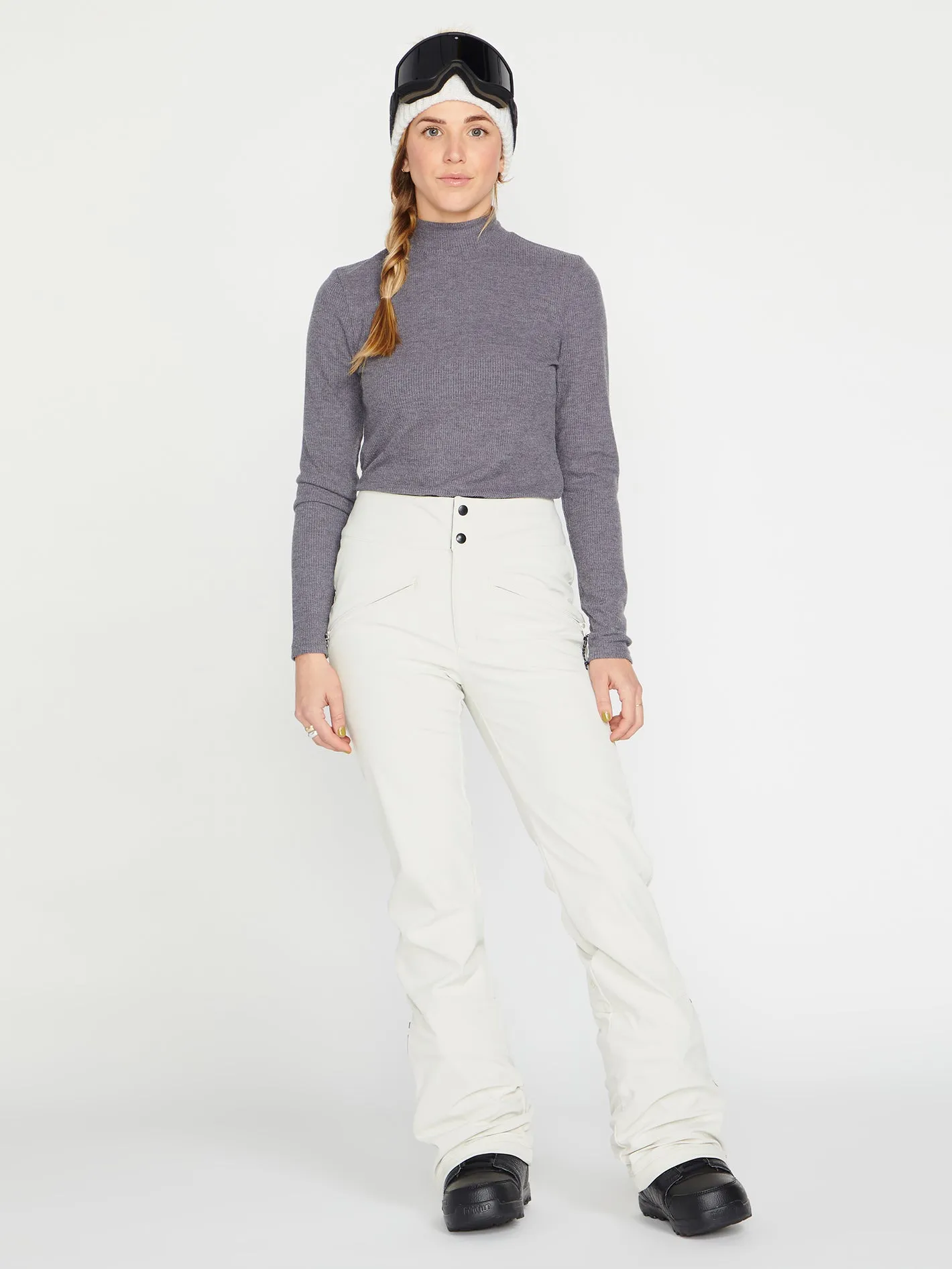 Battle Stretch High Rise Trousers - Off White