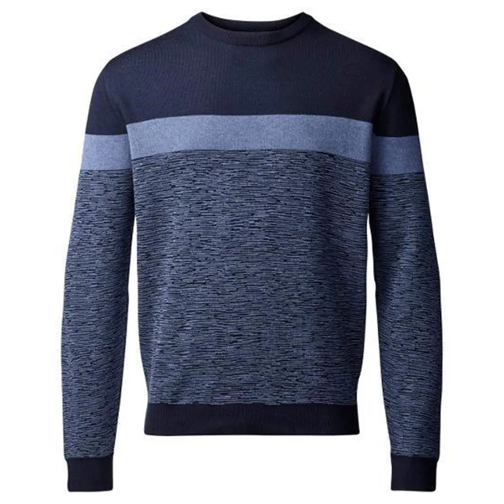 Belika Round Neck Navy and Blue Sweatshirt Jumper R