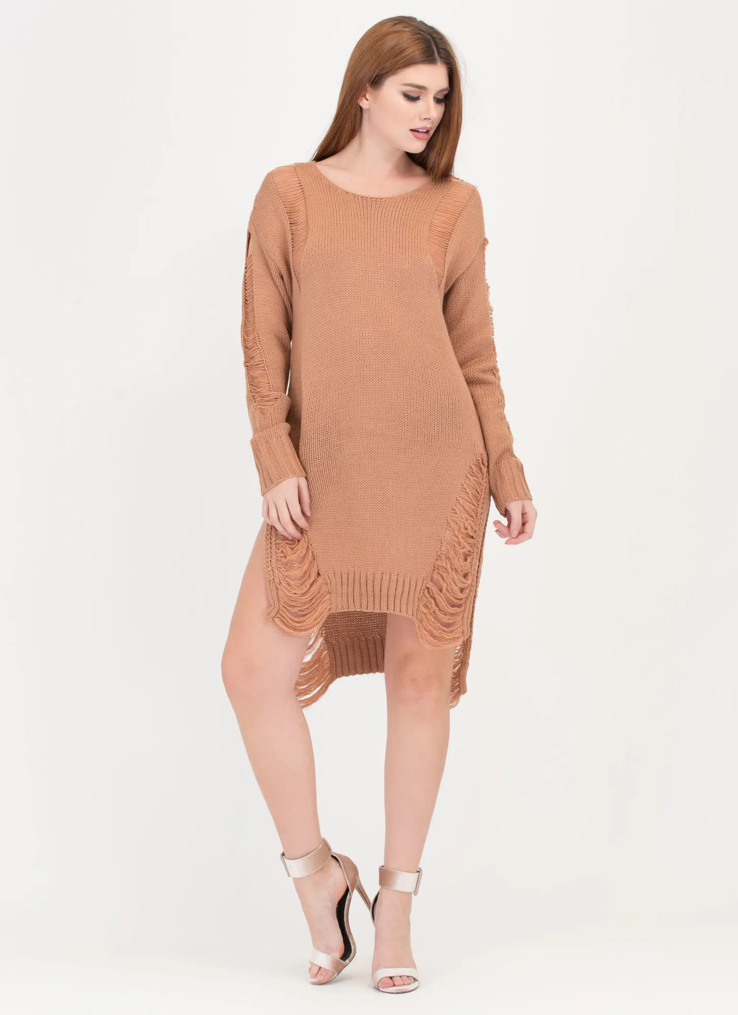 Best In Show Distressed Sweater Dress