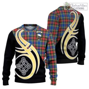 Bethune Tartan Ugly Sweater with Family Crest and Celtic Symbol Style