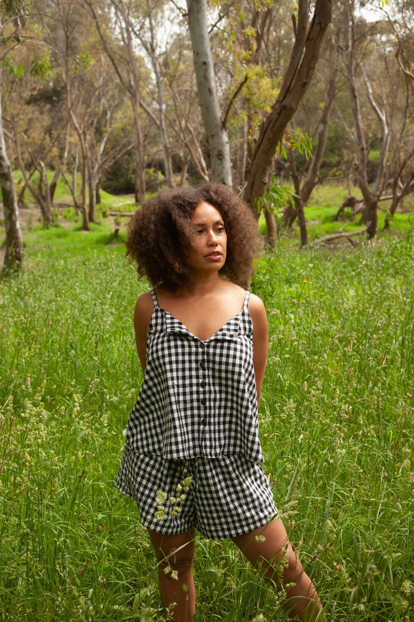 Black Gingham Culottes