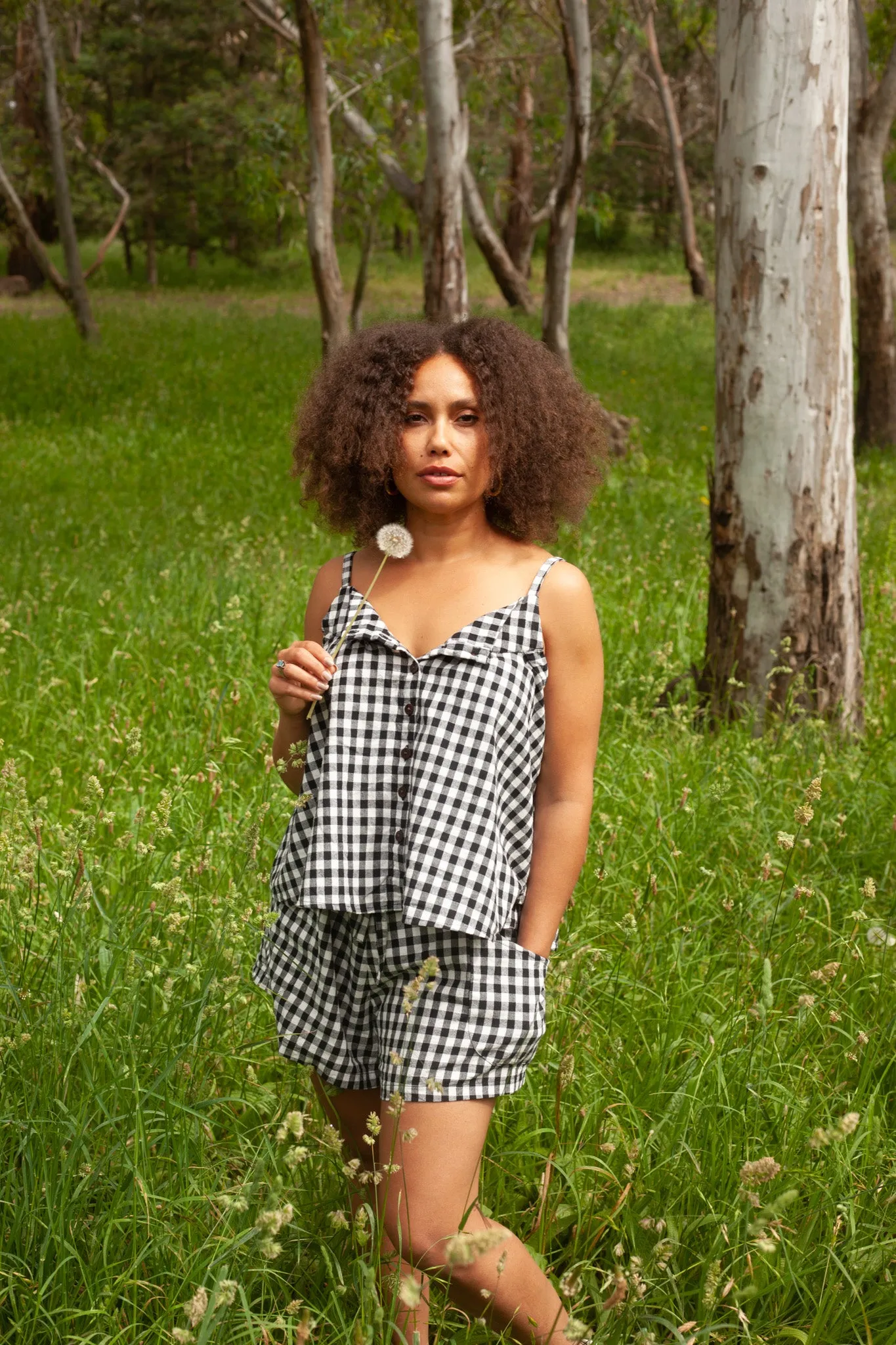 Black Gingham Culottes