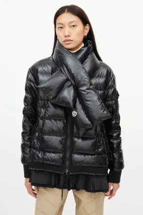 Black Lucy Scarf Puffer Down Jacket