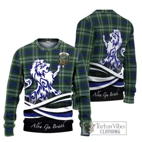 Blyth Tartan Ugly Sweater with Alba Gu Brath Regal Lion Emblem