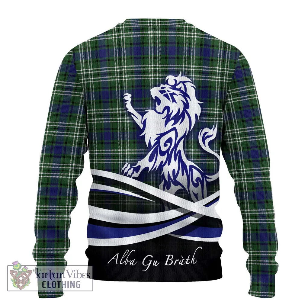 Blyth Tartan Ugly Sweater with Alba Gu Brath Regal Lion Emblem