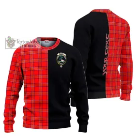 Burnett Modern Tartan Ugly Sweater with Family Crest and Half Of Me Style