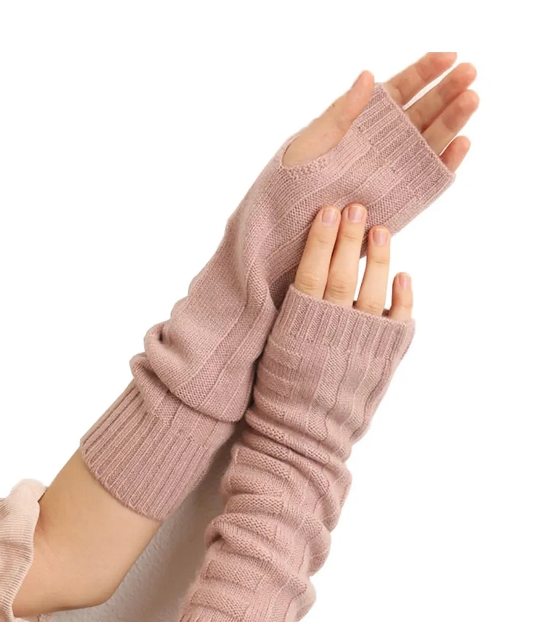 Cashmere fingerless gloves / sleeves