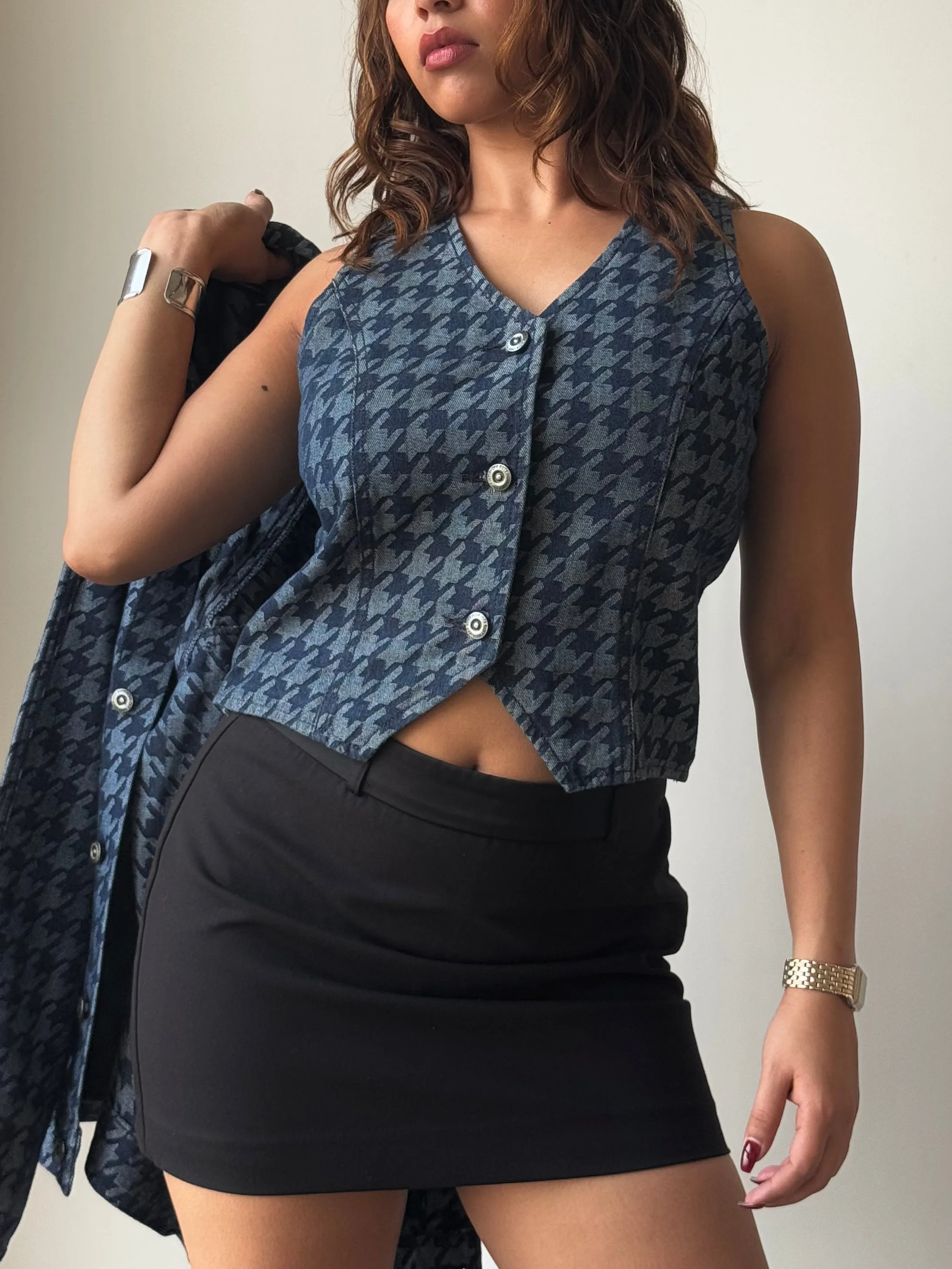 Classic Houndstooth Vest Top