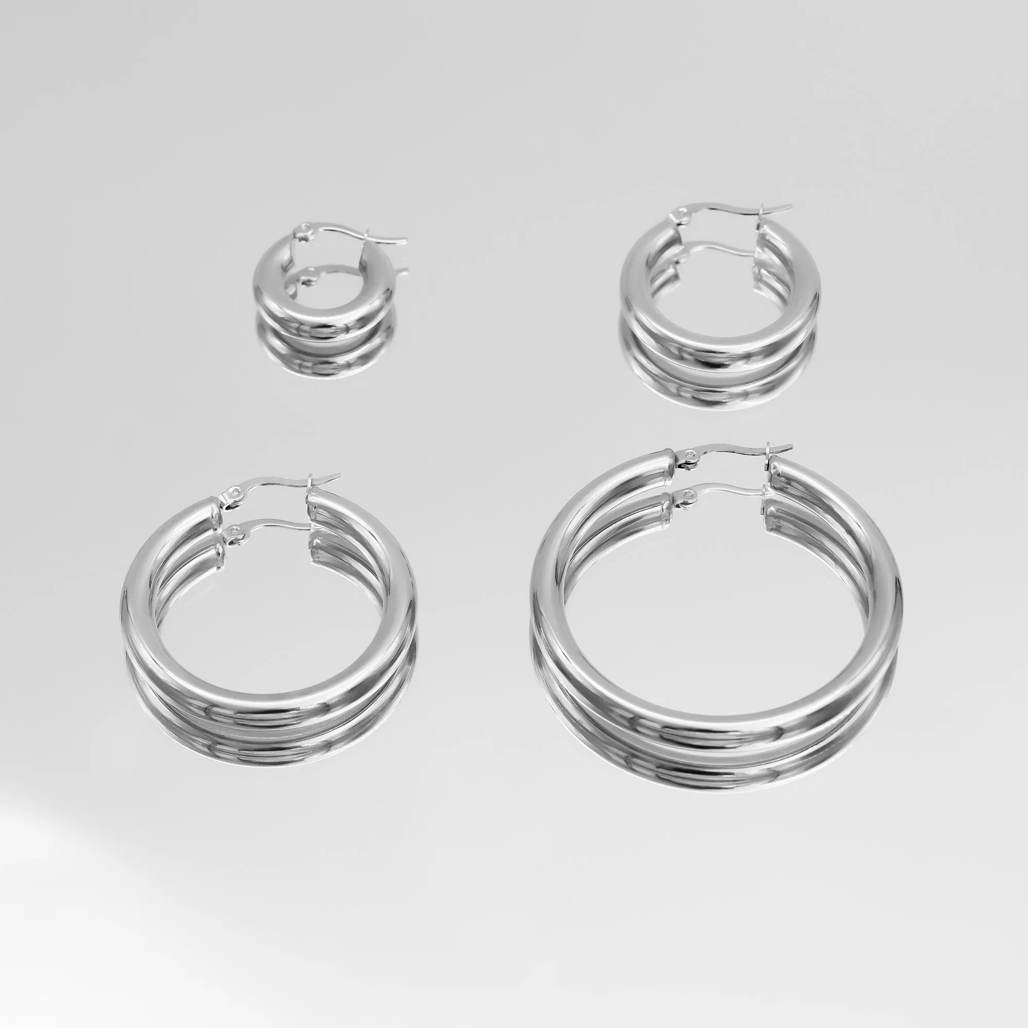 Classic Silver Filled Hoops