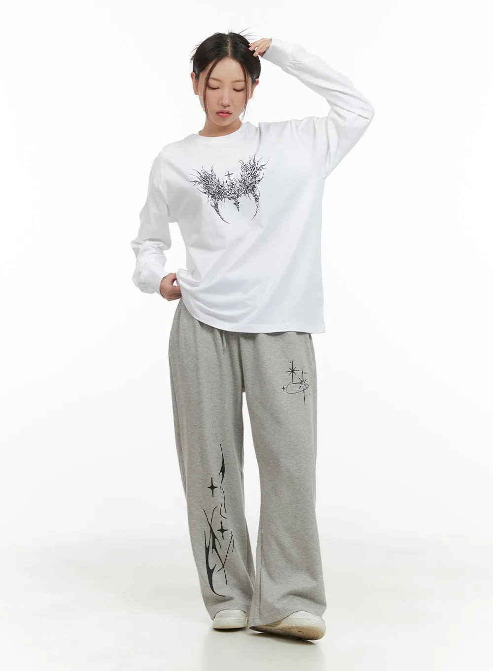 Cozy Banded Graphic Sweatpants CG423