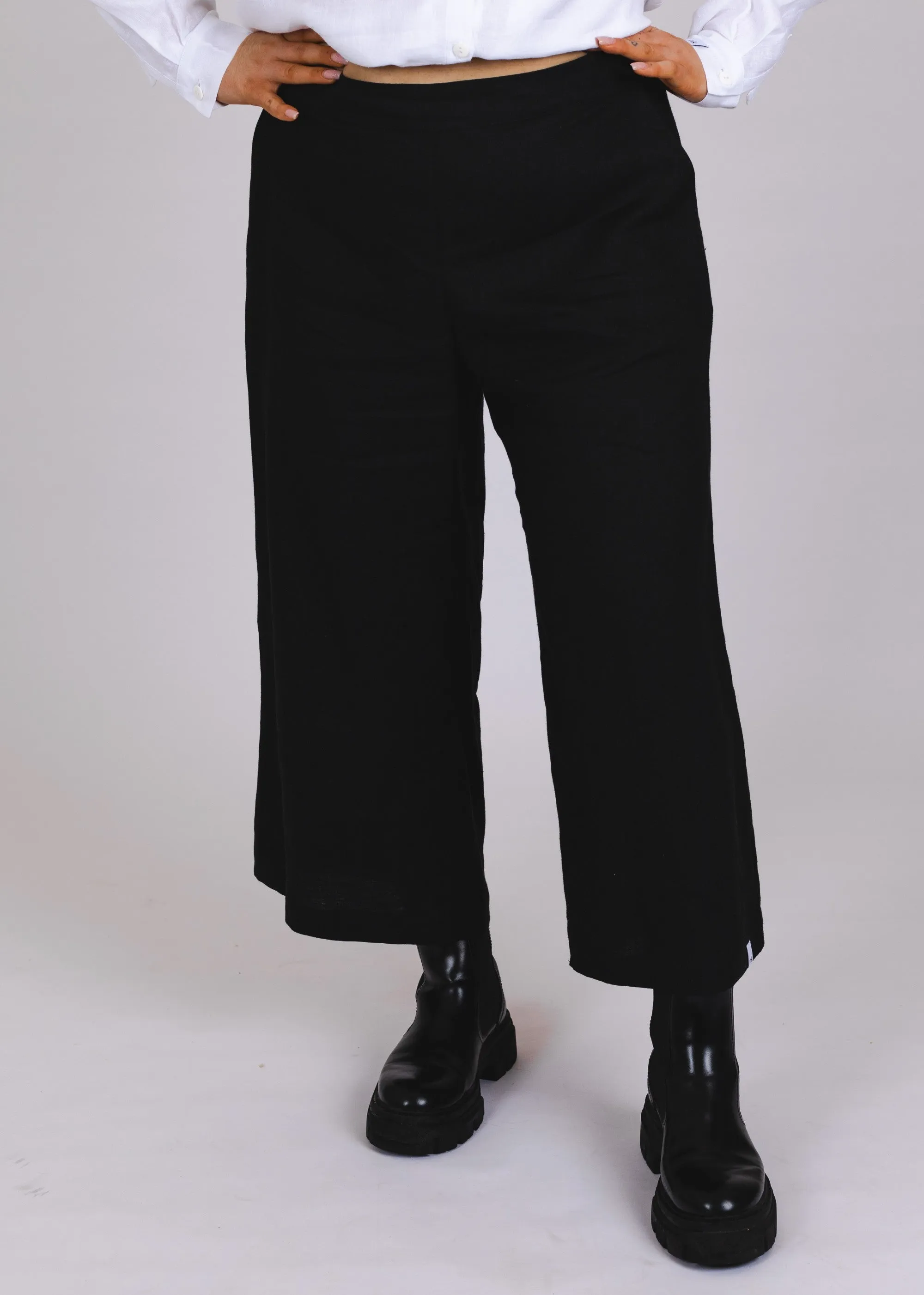 Culottes Linen Trousers Black