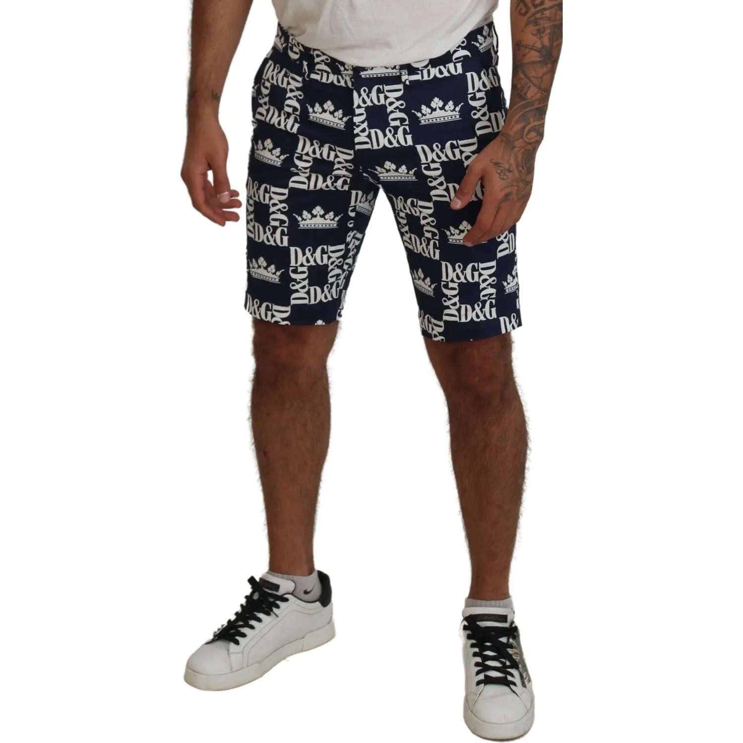 Dolce & Gabbana Casual Crown Print Chinos Shorts