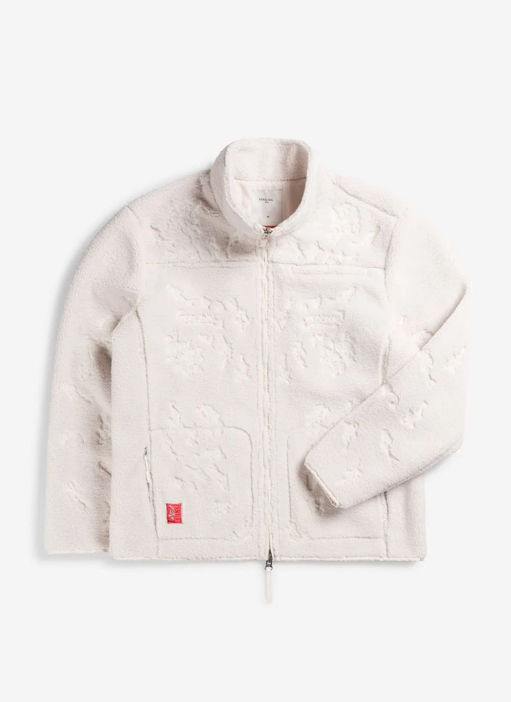 Embroidered Koi Fleece Jacket | Ecru