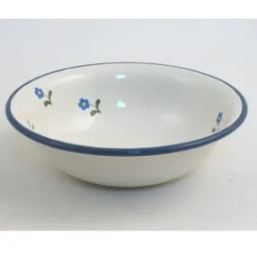 Enamel Children's Bowl with Blue Flowers Decoration 14cm