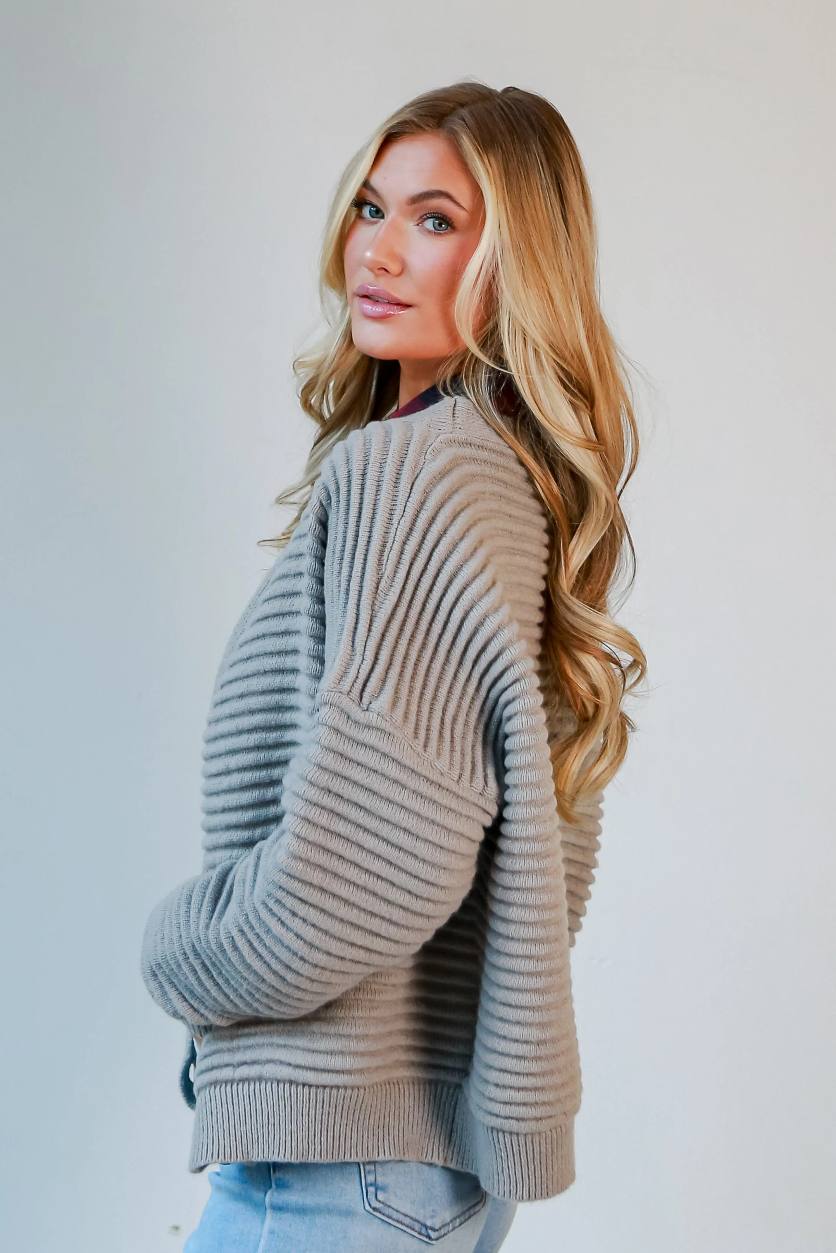 FINAL SALE - Positively Plush Grey Sweater Cardigan