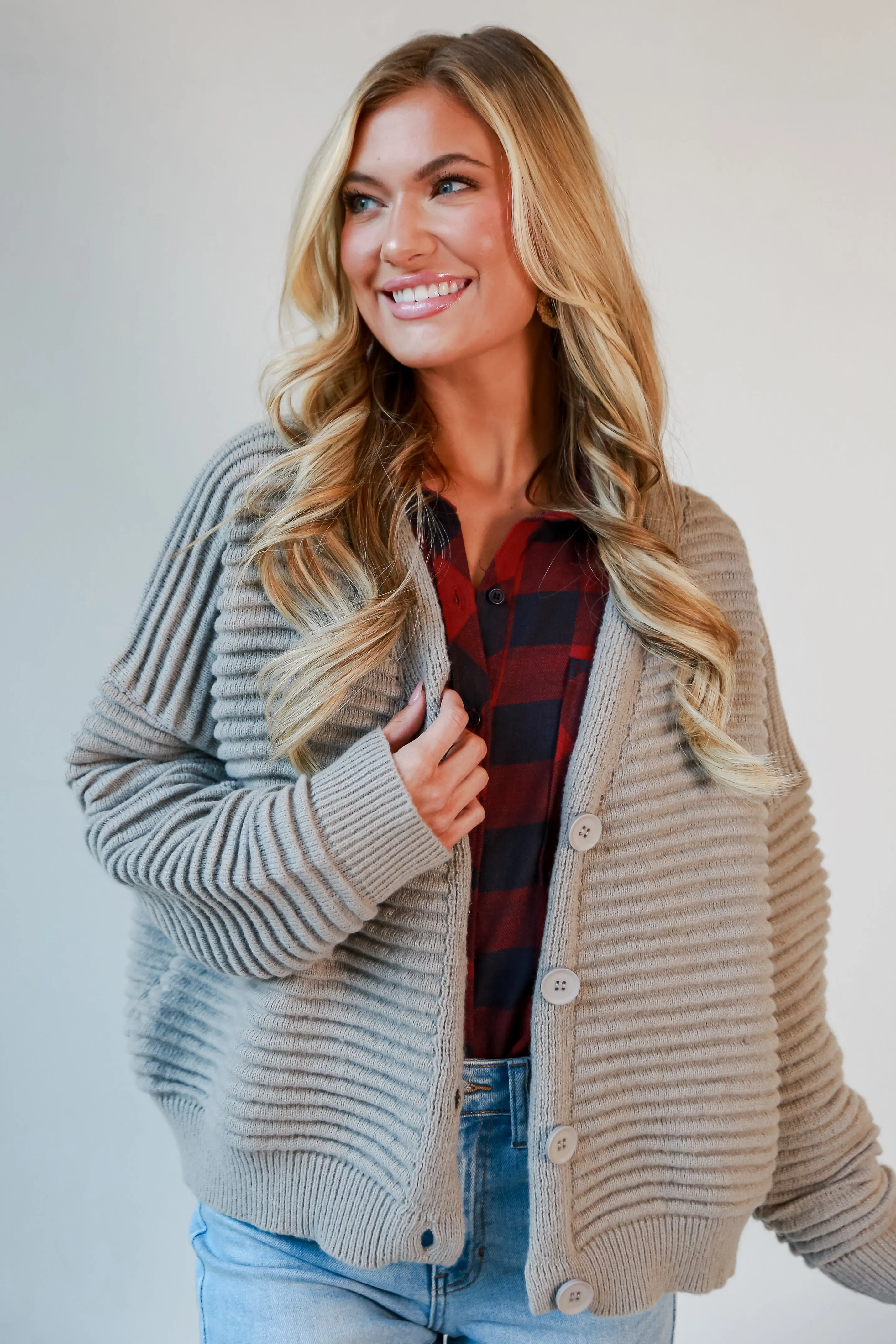 FINAL SALE - Positively Plush Grey Sweater Cardigan