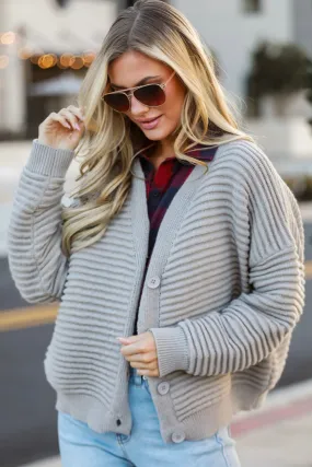 FINAL SALE - Positively Plush Grey Sweater Cardigan