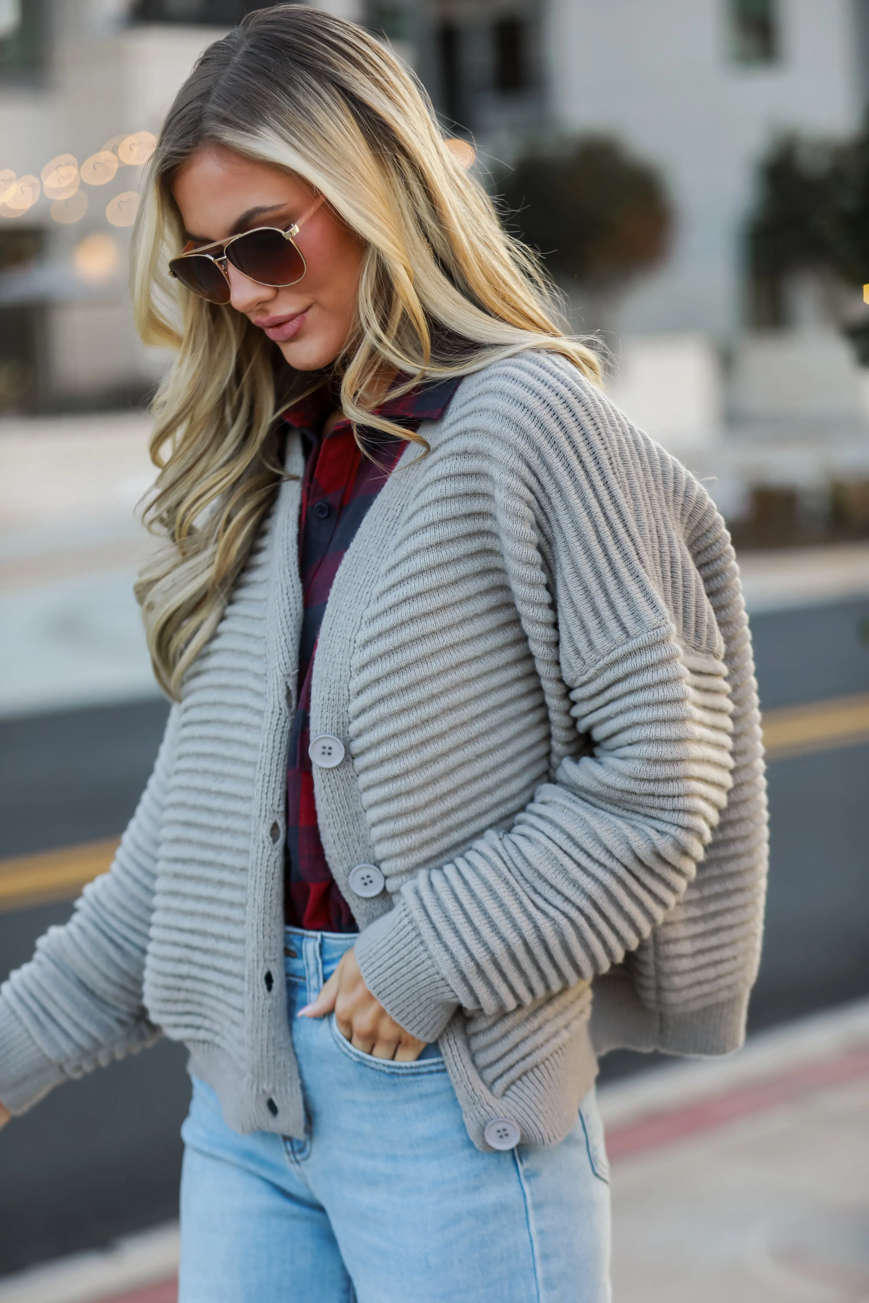 FINAL SALE - Positively Plush Grey Sweater Cardigan