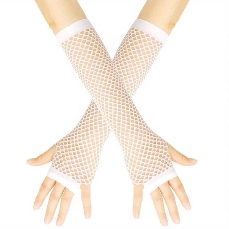 Fishnet Long Gloves for Punky Nightclub Style